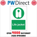 MA962 Life Jacket White On Green