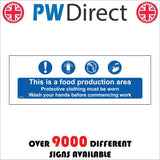 MB009 This Is A Food Production Area Protective Clothing Worn