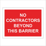 CS051 No Contractors Beyond This Barrier Sign