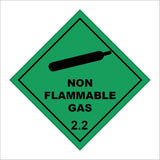 HA266 Non Flammable Gas 2.2 Hazmat Green Black Diamond Placard