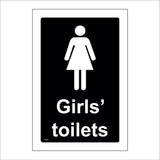 TS034 Girls Toilets White On Black