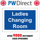 TS084 Ladies Changing Room White On Blue