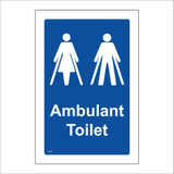 TS165 Male Female Ambulant Toilet White On Blue