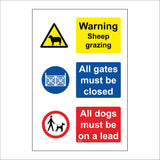MU396 Warning Sheep Grazing Gates Closed Dogs On Leads