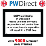 CS720 CCTV Monitoring In  Operation Use Bins Correctly Fine £100