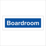 GG367 Boardroom Door Plaque White On Blue