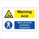 MU408 Warning Acid Wear Personal Protective Equipment