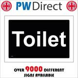 TS191 Toilet White On Black Male Female Gents Ladies