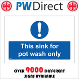 MA903 This Sink For Pot Wash Only