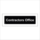 CS683 Contractors Office White On Black Plaque