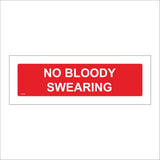 GG309 No Bloody Swearing Humour Irony Workplace Wall