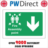 FS527 Fire Assembly Point Down Arrow