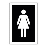 TS048 Female Toilet White On Black