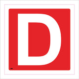 FI352 Letter D Alphabet Assembly Point Exit Hazard Warning