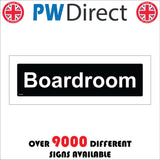 GG366 Boardroom Door Plaque White On Black