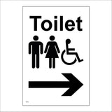 TS079 Male Female Disabled Toilet Right Arrow