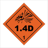 HA271 Explosive 1.4D 1 Diamond Placard Hazmat Explode
