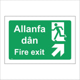 FS607 Allanfa Dan Fire Exit Up Right Arrow Running Man