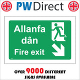 FS609 Allanfa Dan Fire Exit Down Right Arrow Running Man