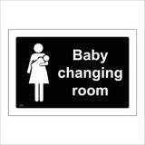 TS141 Baby Changing Room White On Black