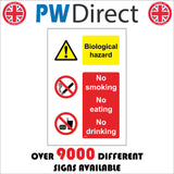 NS137 Biological Hazard No Smoking Eating Drinking