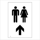 TS058 Male Female Toilets Up Ahead Arrow