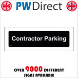 CS691 Contractors Parking White On Black Vehicles Safety