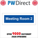 GG341 Meeting Room 2 White On Blue Plaque Conference