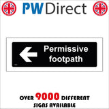 TR896 Permissive Footpath Left East Arrow