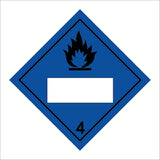 HA260 Danger 4 When Wet Blue Placard Diamond Box Details