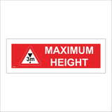 TR809 Maximum Height 3M White On Red