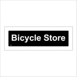 TR794 Bicycle Store White On Black Door Plaque