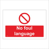 GG294 No Foul Language Prohibited Banned Swearing Refrain