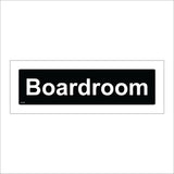 GG366 Boardroom Door Plaque White On Black