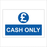 SE177 Cash Only White On Blue
