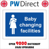 TS143 Baby Changing Facilities White On Blue