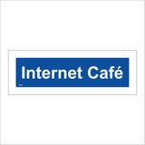 GG329 Internet Cafe Door Plaque White On Blue