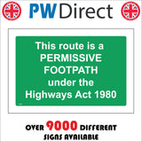 GG403 Permissive Footpath Route Highways Act 1980