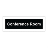 GG336 Conference Room White On Black Text Door Plaque