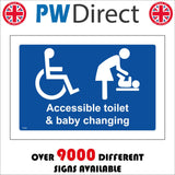 TS193 Accessible Toilet And Baby Changing White On Blue