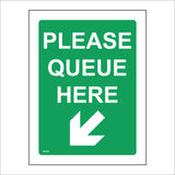 GG420 Please Queue Here Bottom Left Arrow