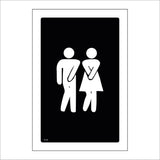 TS100 Toilets Urgent White On Black Male Female