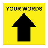WM062J Custom Text Words Ahead Arrow Yellow Track Trail Route