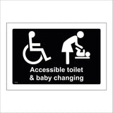 TS194 Accessible Toilet And Baby Changing White On Black
