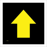 WM068J North Straight Ahead Arrow Yellow Black Walk Hike Guide