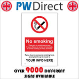 CC688 No Smoking On Premises Offence Your Info Custom Words