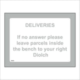 GG453 Deliveries No Answer Leave Parcels Inside On Bench Diolch