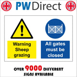 MU397 Warning Sheep Grazing All Gates Must Be Closed
