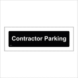 CS691 Contractors Parking White On Black Vehicles Safety