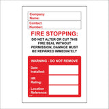FI450 Fire Stopping Do Not Cut Seal Without Permission